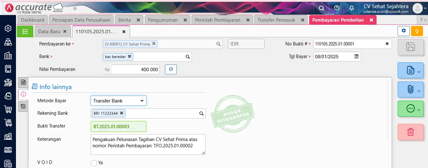 Cara membuat perintah pembayaran